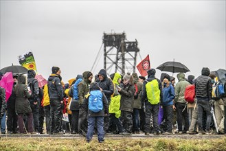 Demonstration against the demolition of the lignite village of Lützerath, from the village of