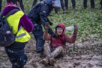 Violent clashes between thousands of demonstrators and the police, after a demonstration against