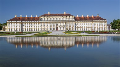 Water basin with reflection of the New Palace in the Schleissheim Palace complex, Oberschleissheim