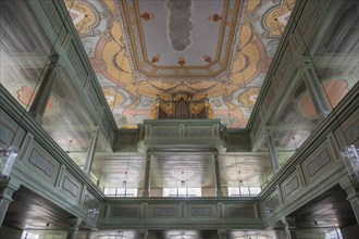 Galleries with the organ loft of the Protestant parish church, built 1733-1748, Hauptstr. 44,