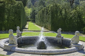 The Pila fountain in the garden of Villa Barbarigo, Valsanzibio, Galzignano Terme, Province of