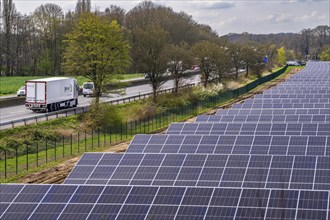 Solar park near Neukirchen-Vluyn, along the A40 motorway, over 10, 000 solar modules spread over 4