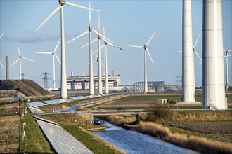 Solar park on the Slaperdijk dyke near the Eemshaven, test project, 17, 000 solar modules were