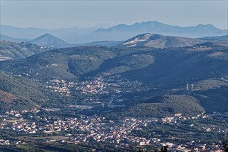 View of the densely populated Neajpolitan region and the mountains and hills of the province of