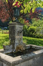 Old historic fountain with curved tap Water spout for permanent drinking water supply Water supply