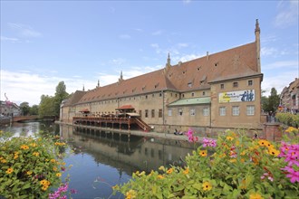 Ancienne douane, Old customs house, historical building with mirror and floral decoration, idyll,