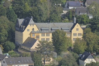 View from Nassau Castle to Freiherr-vom-Stein-Schule, view from above, aerial view, Nassau,