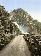 Laatefos, Odde, Odda, Hardangerfjord, Norway, View from 1885, Historical, digitally restored