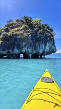 Capillas de Marmol in Lago General Carrera in Patagonia on the Carretera austral, Patagonia, Chile,