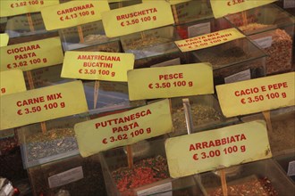 Stall selling spices at Campo de Fiori, Rome. Italy