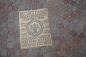 Memorial stone to city history, city chronicle, chronicle, free imperial city, seal, ante-Austrian,