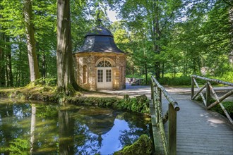 Historic pavilion at the Lower Grotto in the Hermitage Palace Park, Bayreuth, Upper Franconia,