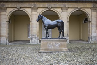 Statue of horse Hyperion at the National Horseracing Museum, Newmarket, Suffolk, England, United