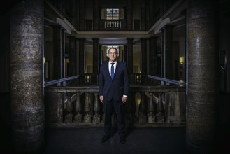 Boris Pistorius (SPD), Federal Minister of Defence, poses for a photo at the Ministry of Defence.