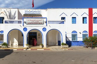 Hospital Art Deco architecture Spanish colonial building, Sidi Ifni, Morocco, North Africa, Africa