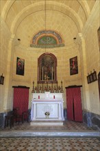 Interior chapel church of San Dimitri, near Gharb, island of Gozo, Malta, Europe