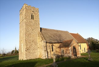 St John the Baptist, rural thatched church, Butley, Suffolk, England, United Kingdom, Europe