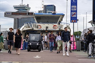 GVB ferries for pedestrians and cyclists across the river Ij, at Amsterdam Centraal station, free