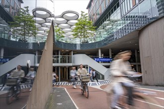 Entrance and exit of the bicycle car park at Utrecht Centraal station, Stationsplein, over 13, 000