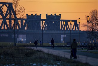 The Rheinpark, a former heavy industry site, on the Rhine, near the Duisburg-Hochfeld district,