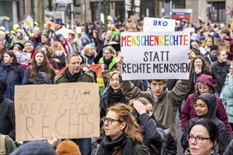 Pupils demonstrate against right-wing extremism, under the motto Schule bleibt Bunt (school remains