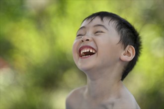 Child, boy, 5 years, portrait, multiethnic, laughs, joy, joie de vivre, Stuttgart,