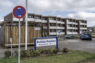 Holiday apartment complex, holiday flats, Borkum, island, East Frisia, winter, season, autumn,