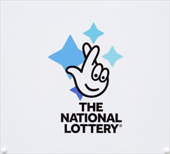 Close up of The national Lottery sign, UK