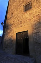 Late evening sunshine on historic monastery building medieval town of Trujillo, Caceres province,