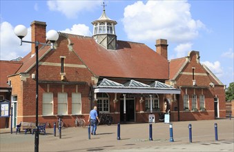 Railway train station building exterior, Felixstowe, Suffolk, England, UK Great Eastern Railway