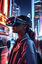 AI generated virtual reality tour highlighting a state of the art futuristic cityscape with