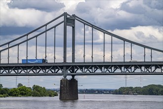 The Krefeld-Uerdingen Bridge over the Rhine, between Krefeld and Duisburg, bridle belt bridge from