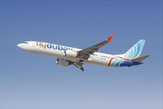 A Boeing 737 MAX 9 aircraft of FlyDubai with the registration number A6-FNC at the airport in