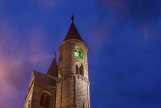 Kloster Unser Lieben Frauen at the blue hour, Magdeburg, Saxony-Anhalt, Germany, Europe