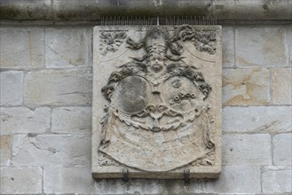 Coat of arms on the Basilica of St Mauritius, Niederaltaich Abbey Church, Niederaltaich, Lower