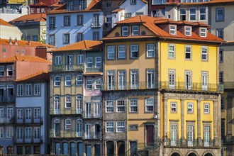 View of Portuguese traditional colorful houses in Porto city, Portugal, Europe