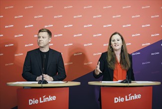 Janine Wissler, Chairwoman of the Left Party, and Martin Schirdewan, Chairman of the Left Party, at