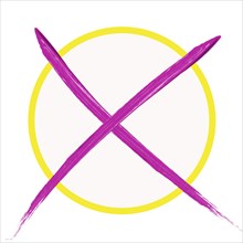 Voting cross violet/yellow