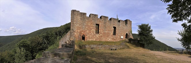 The ruins of Wolfsburg Castle above Neustadt an der Weinstraße