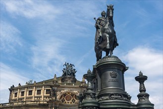 King John and Semper Opera House in the Old Town, architecture, attraction, famous, equestrian