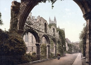 Archway of Canterbury, County of Kent in south-east England, c. 1890, Historic, digitally restored