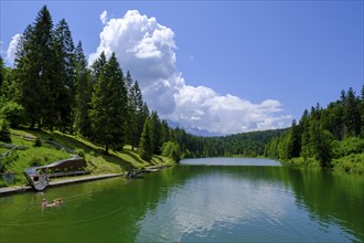 Grubsee, Klais near Mittenwald, Werdenfelser Land, Upper Bavaria, Bavaria, Germany, Europe