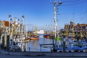 Cutter harbour Neuharlingersiel, Lower Saxony, Germany, Europe