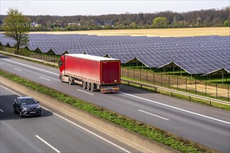 Solar park near Neukirchen-Vluyn, along the A40 motorway, over 10, 000 solar modules spread over 4