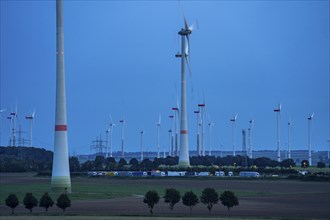 Wind farm, south of the village of Helmern, part of Bad Wünnenberg, Paderborn district, A44