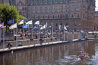 Europe Germany Hanseatic City of Hamburg City, Rathausmarkt, City Hall, Kleine Alster, Federal