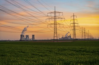 Neurath lignite-fired power station, near Grevenbroich, RWE Power AG, power station units F and G,