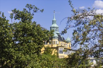 Weingut am Goldenen Wagen. The Spitzhaus is a former summer residence in the Saxon town of Radebeul