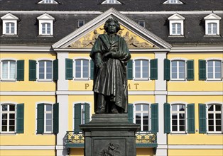 The Beethoven Monument commemorates the famous composer Ludwig van Beethoven on Münsterplatz, Bonn,