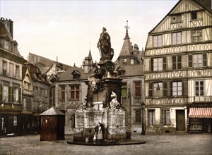 Place de la Pucelle, Rouen, Normandy, France, ca 1890, Historic, digitally restored reproduction